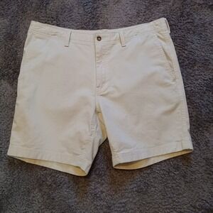 Duck Head Mens Organic Cotton Hemp Blend Shorts Off White Khaki Size